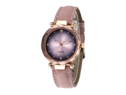 Reloj Deportivo De Cuarzo Con Correa De Cuero Estilo Simple Y Moderno Rosa