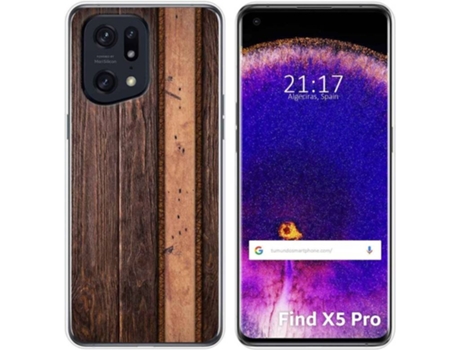 Carcasa para Oppo Find X5 Pro 5G TUMUNDOSMARTPHONE Dibujos Madera 05 Multicolor