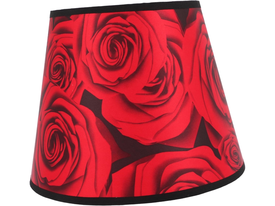 Pantallas Pequeñas De Tela De Lino Rojo Para Lámparas De Mesa, Con Tambor Antirreflejos Y Protección Contra El Polvo.