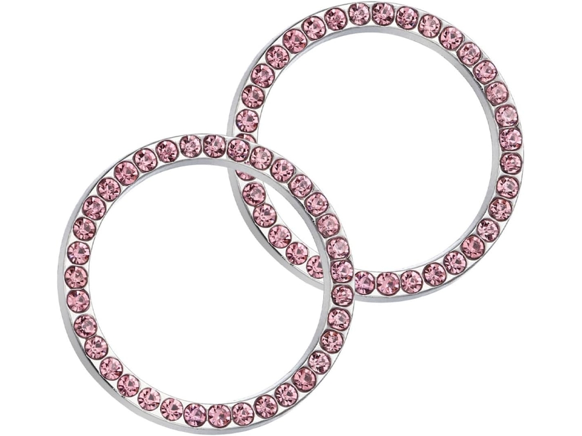 Cubiertas De Diamantes De Imitación Con Diseño Brillante, Fabricadas En Aleación, 2 Piezas. Fácil Instalación.