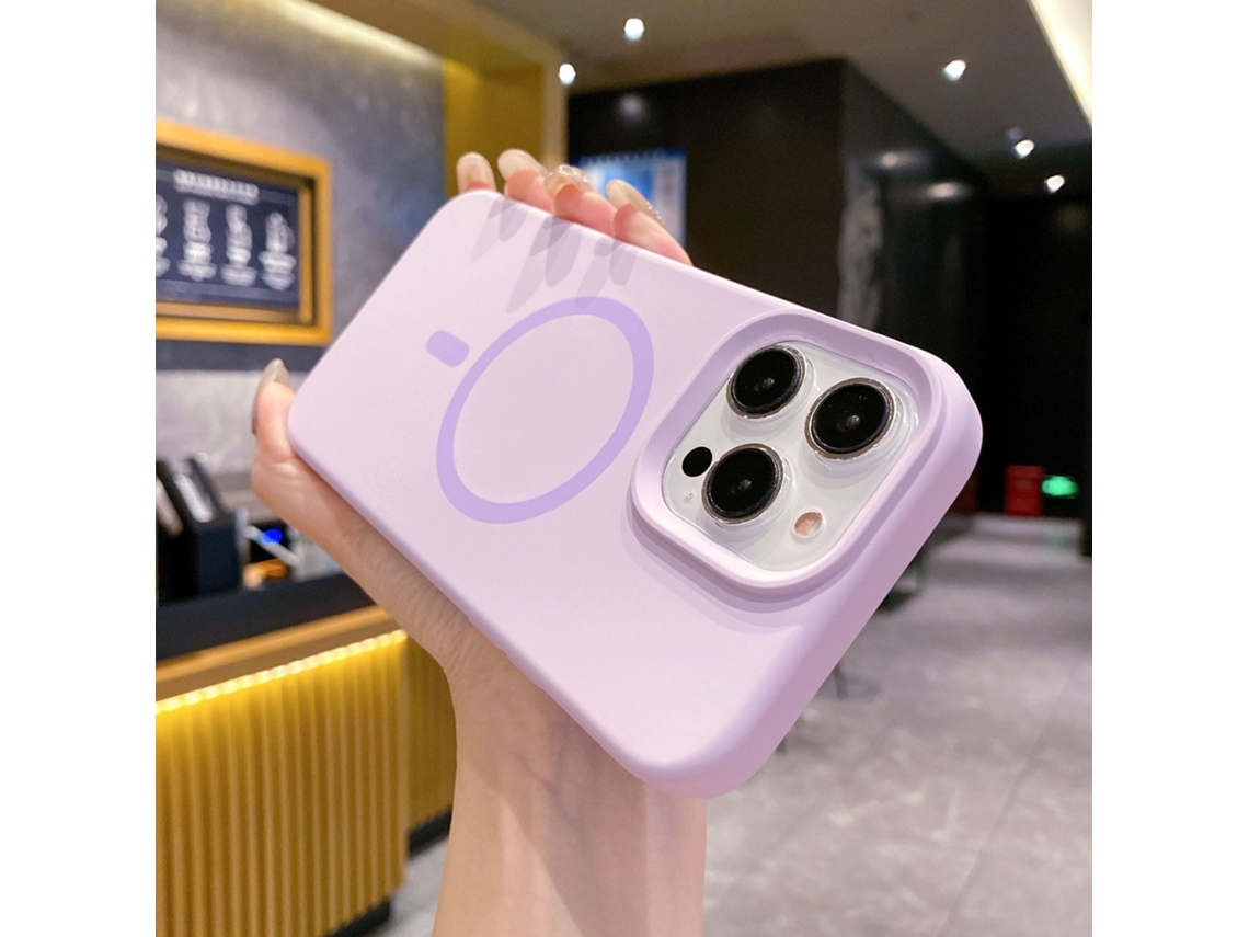 (morado, Iphone 15 Pro Max) Funda De Silicona Líquida Para Iphone, Con Fuerte Fijación Magnética.
