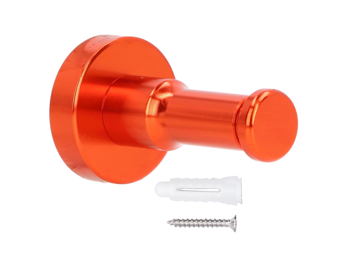 Gancho de aluminio naranja estilo retro para toallas y ropa - Baño
