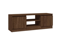 Mueble De Tv Con Puerta VIDAXL Marrón Madera contrachapada