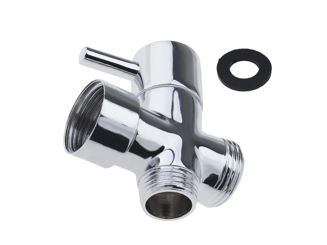 JILLIOPER Válvula de Desvío en Latón Adaptador T para Manguera Rígida Termostática (plata) (1 pieza)