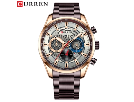 Relojes para hombre, reloj con correa de acero inoxidable para hombre, relojes de pulsera a prueba de agua para hombre, color gris concha rosa LUUCOZK