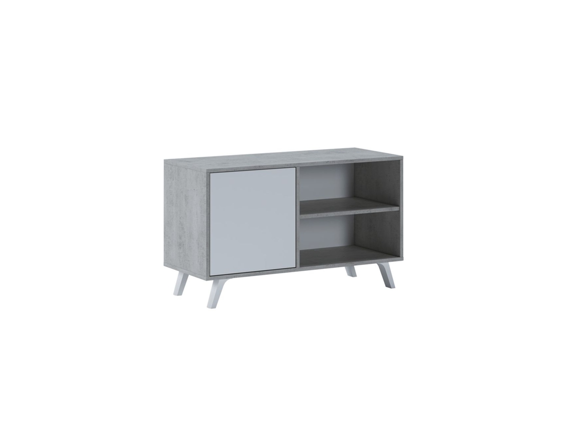 Mueble TV Wind 100 Gris cemento - Blanco mate 95 x 56,9 x 39,6 cm