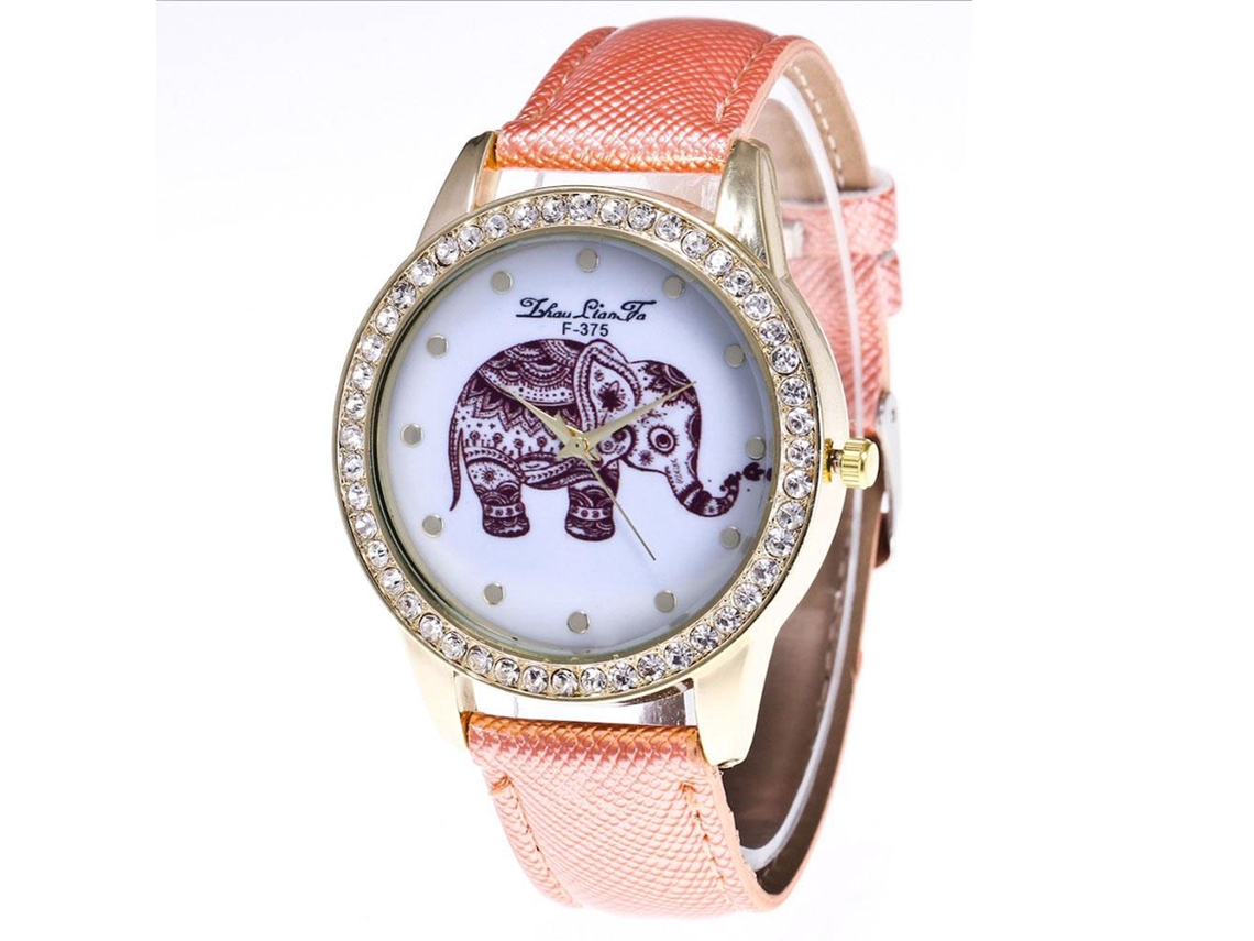 Reloj De Pulsera De Cuarzo Con Dial Redondo Y Correa De Pu Moda (rosa)