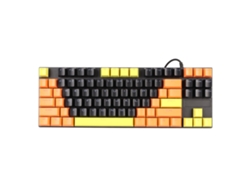 Teclado Mecânico Gamer Com 87 Teclas Atrilado Com Luz Retroiluminada Switch Azul Ergonomico Fio Usb