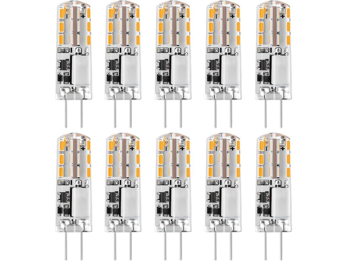 Bombillas Led G4 12v Ca/cc 3000k 120lm 2w Reemplazan Bombillas Halógenas De 15-20w No Regulables 10 Unidades