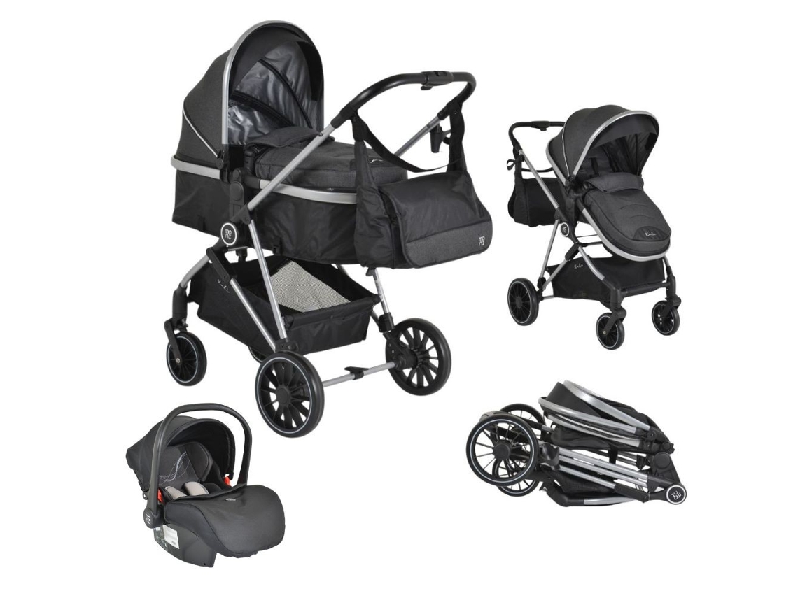 Carrito de bebé trío convertible KALI hasta 22 kg con silla de coche MULTI i-size 40-87 cm de MONI Black