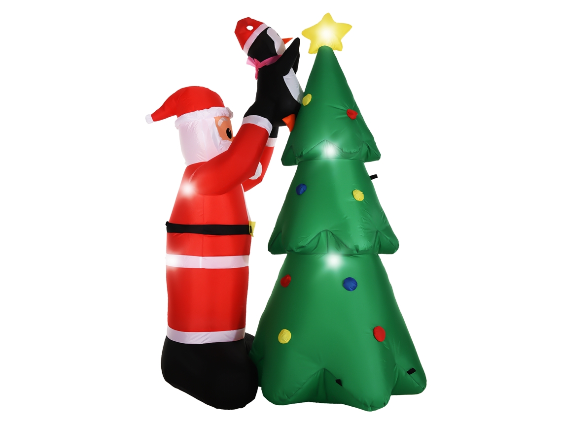 Adorno navideño inflable de Papá Noel con luces LED de 1,8 metros