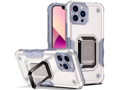Funda iPhone 13 Pro Max HFS-HOUSE Pro Max Kickstand Anillo Blanco