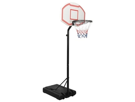 vidaXL Canasta de baloncesto polietileno blanco 237-307 cm