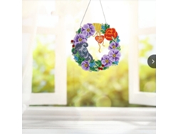 Kit de pintura de diamantes 5D 2026 para manualidades navideñas Corona, corona decorativa redonda para ventana, pared, puerta, adultos, niños