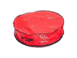 Bolsa para guardar coronas navideñas, duradera, transparente, con doble cremallera, resistente al desgarro y al polvo (roja)