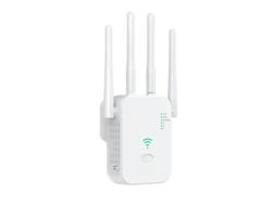 Extensor/Amplificador de Wifi, Amplificador de Señal Wifi 2.4g, 4 Antenas, 2 Puertos LAN, Repetidor de Internet Yizhood