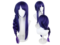 2026-peluca Morada 90cm Con Trenza Y Gorro Para Cosplay, Fibra De Alta Temperatura Con Red De Pelo