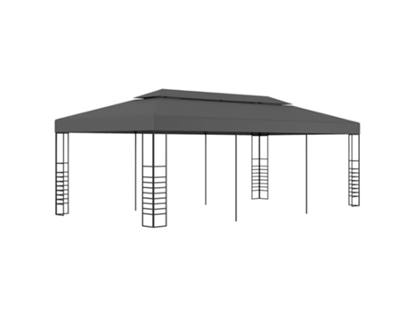 MAISON EXCLUSIVE Marquesina cenador de jardín antracita 3x6 m