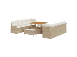 Maison Exclusive - Conjunto De Sofá De Jardín Con Cojín 11 Pcs Beige Y Crema
