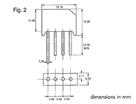 Puente rectificador 50V-4A (Rs401/L) VELLEMAN