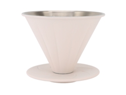Cafetera De Goteo Reutilizable De Acero Inoxidable 304 Con Filtro Cónico Para 1-2 Tazas, Color Beige S
