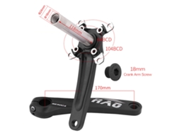 Kit De Bielas Para Bicicleta De Montaña De 170 Mm, 104 Bcd, Aluminio, 8-12 Velocidades, Con Desviador Inferior De Un Solo Plato.