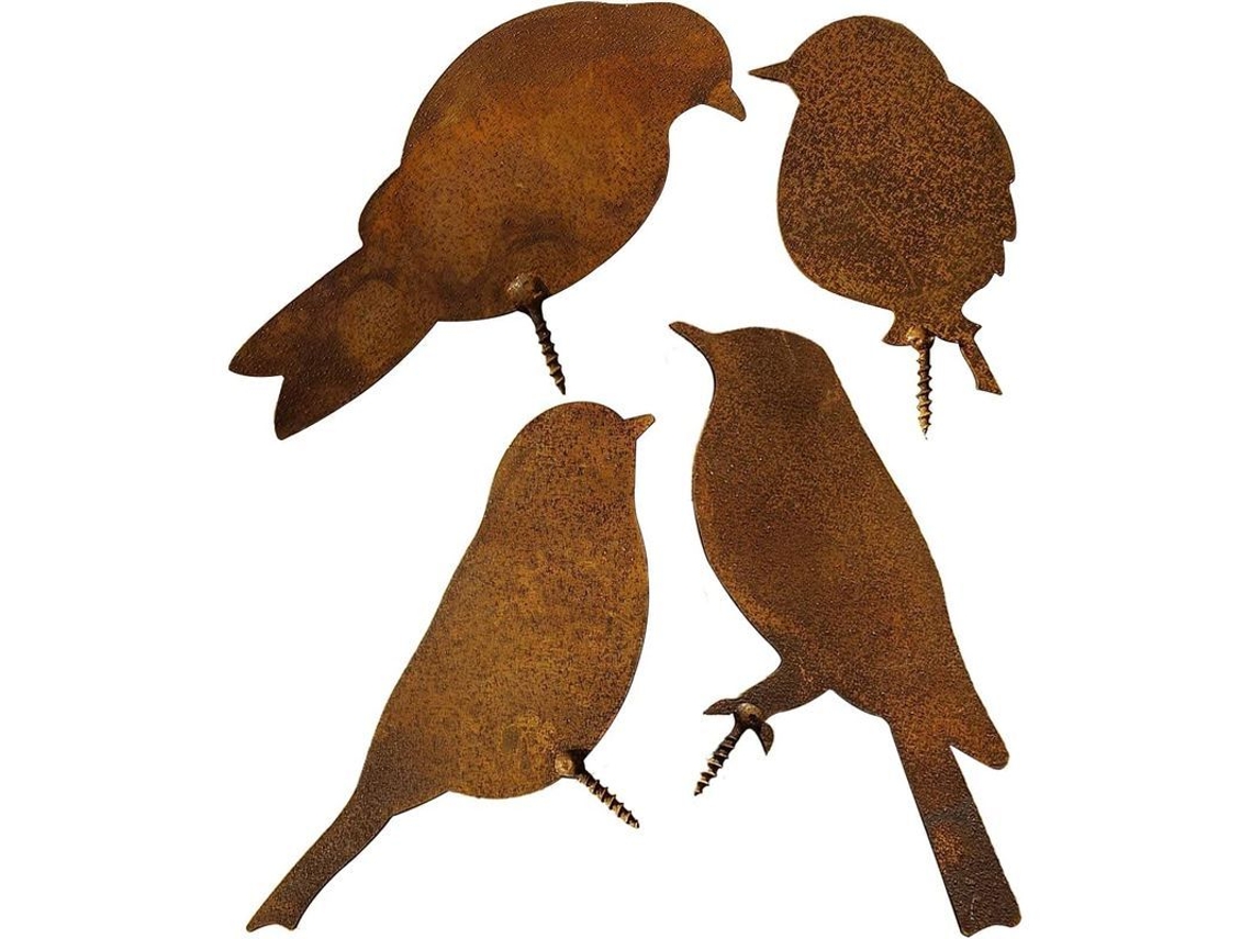 2026-decoración De Jardín De Metal Ave Para Árbol Con Patina De Oxido Natural
