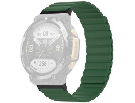 Correa de Silicona ajustable bicolor magnética para Huami Amazfit T-Rex 2 - verde intenso