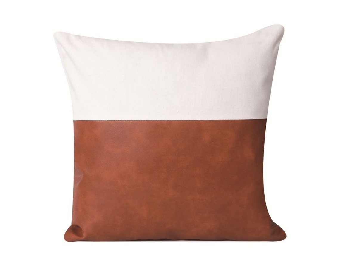 Rebe-funda De Almohada Decorativa De Granja, 2 Unidades, Rayas De Cuero Falso, 45x45cm, Para Sofá, Hogar Moderno