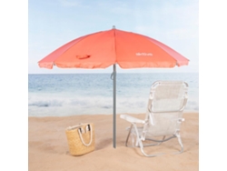 Sombrilla Playa Ø180 cm con Mástil Inclinable y Protección Uv50 Rojo AKTIVE