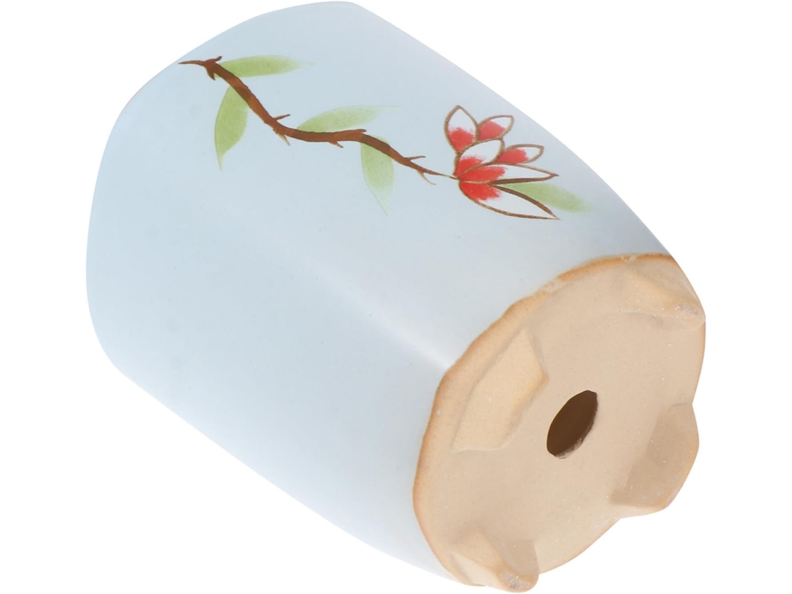 Maceta Pequeña Verde Creativa Kichouse Para Suculentas, Maceta De Cerámica Con Estampado Floral, Fina Artesanía Para La