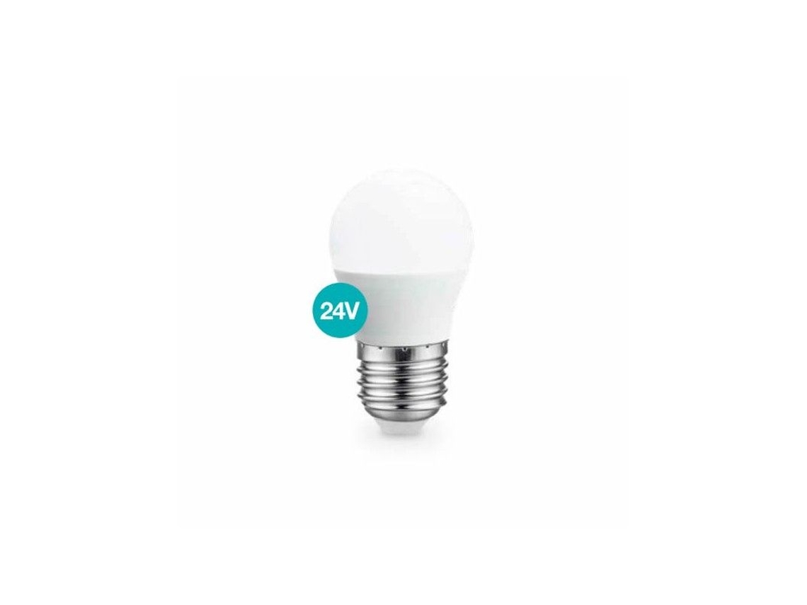 Bombilla LED esférica 5w E27 3000k 24v Gsc