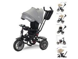 Triciclo Evolutivo Speedy Air com Rodas Giratórias, Assento Giratório 360º e Capota Cinza LORELLI