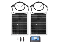 Kit De Panel Solar Monocristalino De 50 W Con Controlador De 10 A Para Coche, Yate Y Autocaravana.