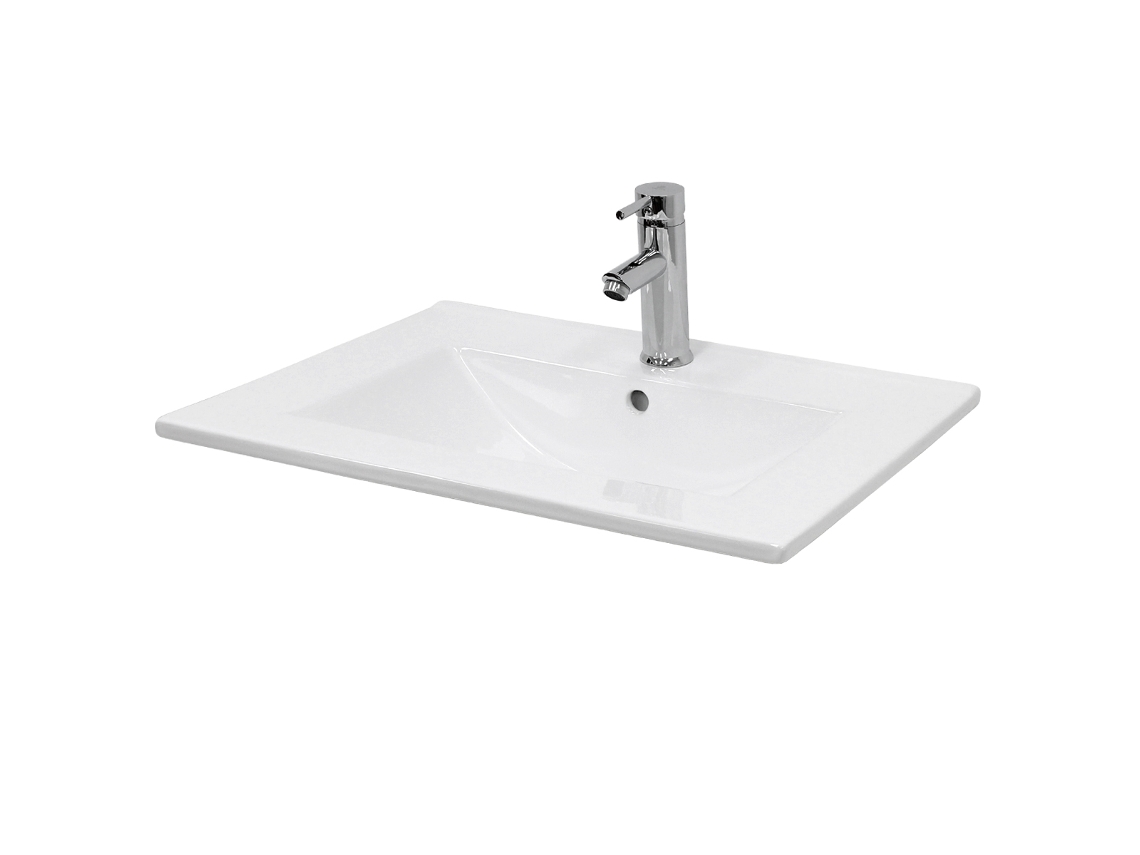 Lavabo ECD (61 x 46.5 x 17.5 - Cerámica - Blanco)