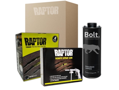 Conjunto Pintura + Pistola Std + Disolvente DISPIVAL Raptor 2K Kit Negro (4 L)