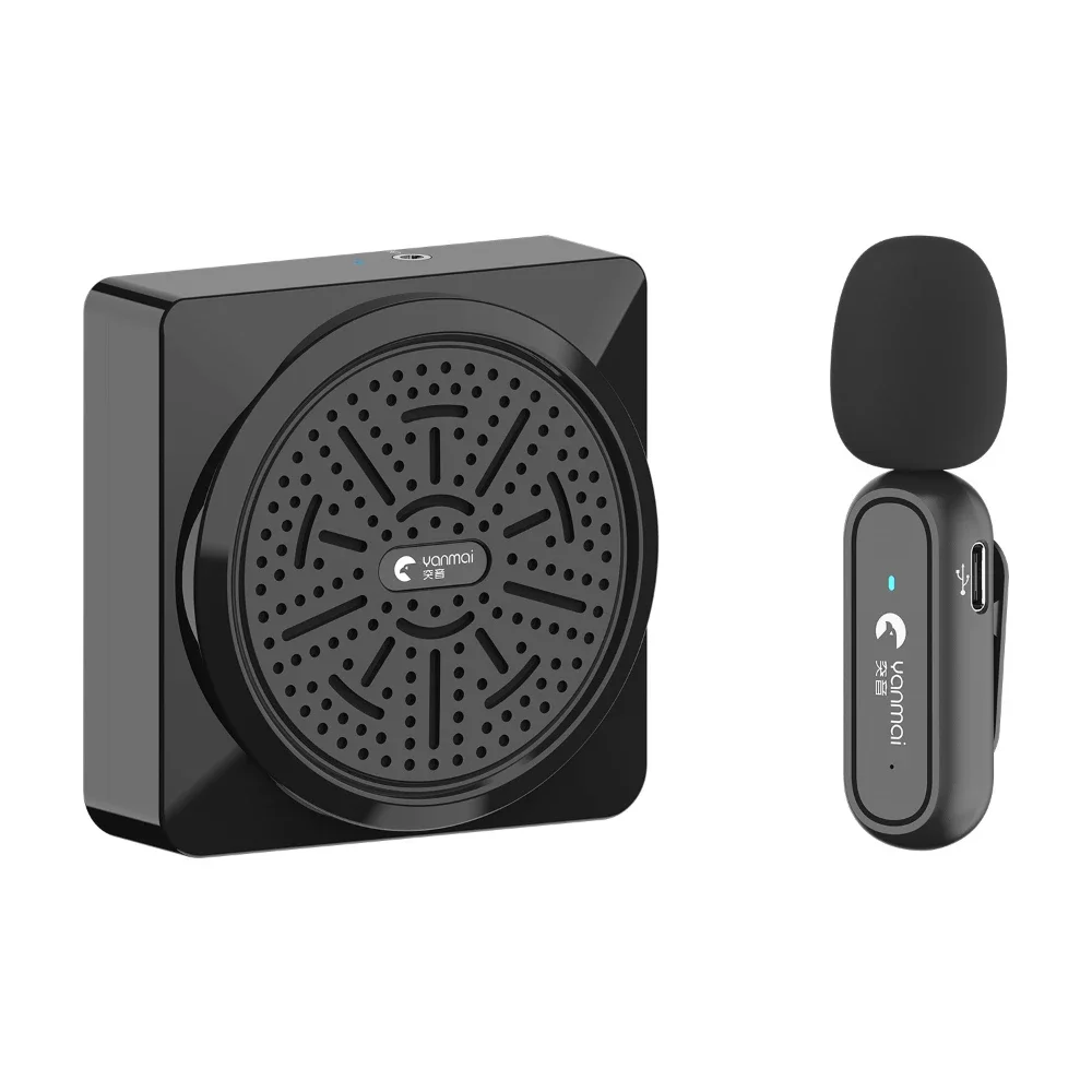 (negro) Megáfono Inalámbrico Recargable Con Micrófono De Solapa Inalámbrico De 2,4 Ghz