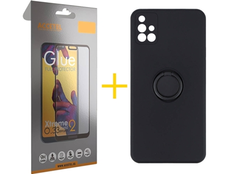 Carcasa + Protector de Pantalla para Samsung Galaxy A71 ACCETEL Negro