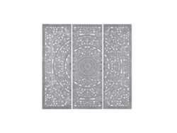 Set 3 Cabecero Cama Mdf Mandala Gris 180x3,5x182cm