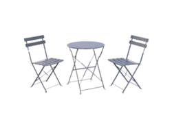 Set 3 Mesa Metal Gris 60x60x71cm