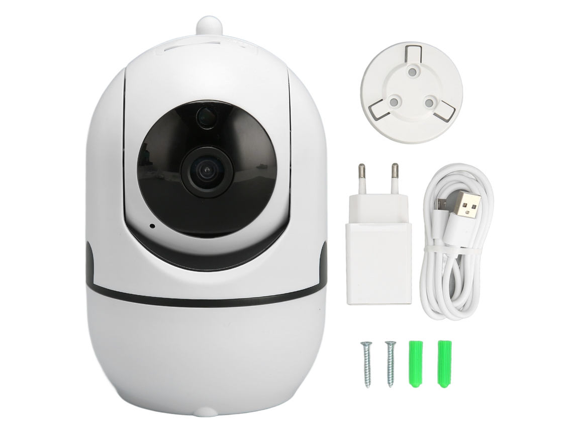 Cámara De Seguridad Doméstica Hd 1080p Con Detección De Movimiento Y Visión Nocturna Infrarroja, Wifi, Para Interiores, Enchufe Europeo.