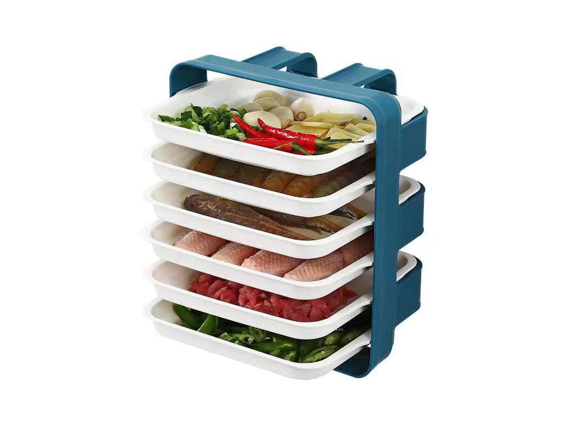 Organizador de platos de pared (6 niveles, rejilla para verduras)