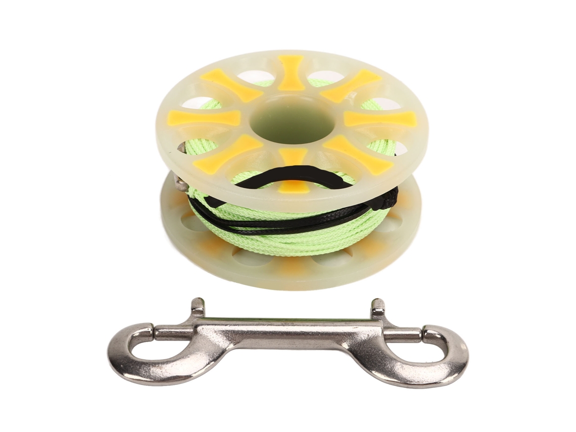 Danu2026-carrete De Dedo Para Buceo 30m Fibra Poliéster Reflectante Nocturno Ligero Duradero Con Gancho Bicolor Naranja