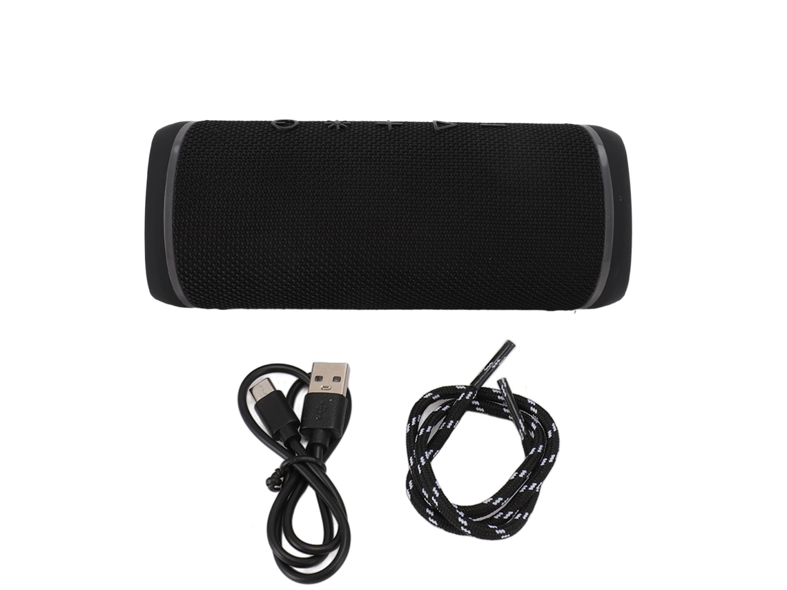 Alto-falante Bluetooth Com Microfone E Luz Rgb Ipx5 À Prova D'água Portátil Para Exterior Viagem Reunião Familiar Preto