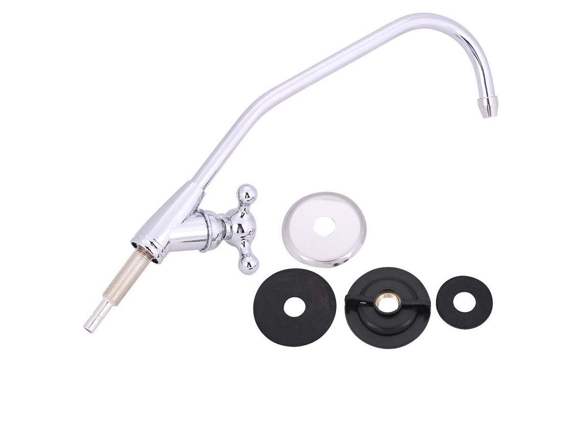 Grifo de cocina de aleación de zinc de 1/4" cromado con filtro de agua potable RO