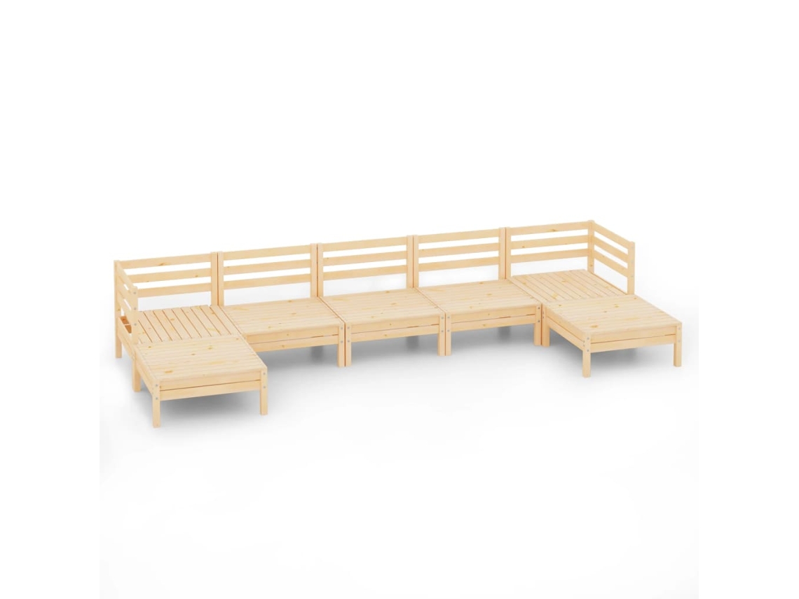 Maison Exclusive - Juego De Muebles De Jardín 7 Piezas Madera Maciza De Pino