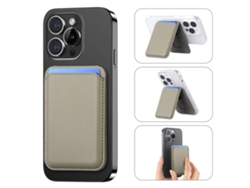 Cartera magnética ultrafina para iPhone con soporte ajustable - Gris Hexinyigjly