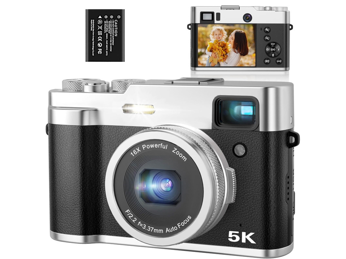 Máquinas Fotográficas Compactas SZSMART  Dc203 5K 48Mp com Foco Automático Zoom 16X 2 8 Polegadas Tela Preto