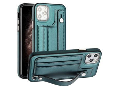 Funda Mobile Phone Cases Shockproof With Wrist para iPhone 11 Pro Max Piel Marrón