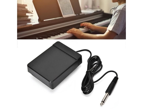 Pedal de Piano electrónico controlador de Pedal único 6,35 pies sostenido para Piano de teclado electrónico